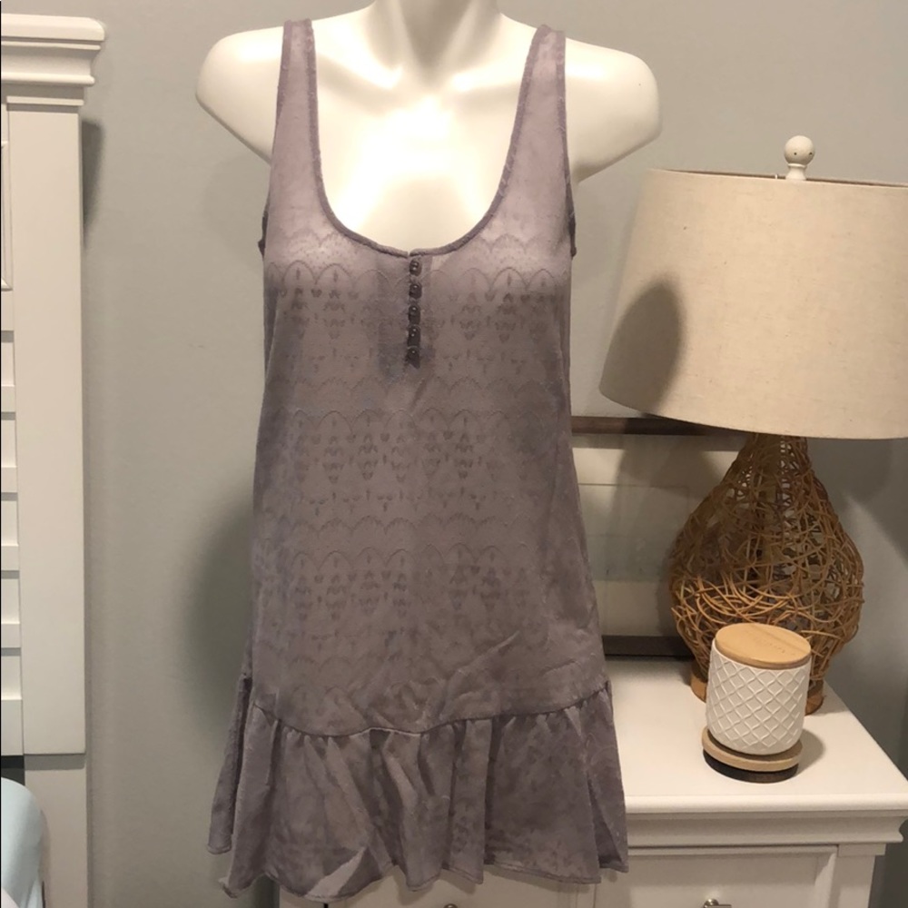 Medium Lavender/grey purple sheer tunic dress